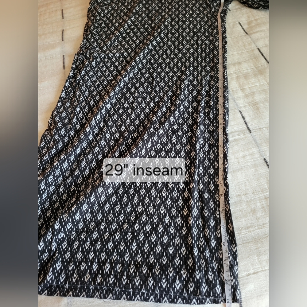 Elevenses By Anthropologie Black & White Ikat Wide-Leg Pants XL - Picture 4 of 16